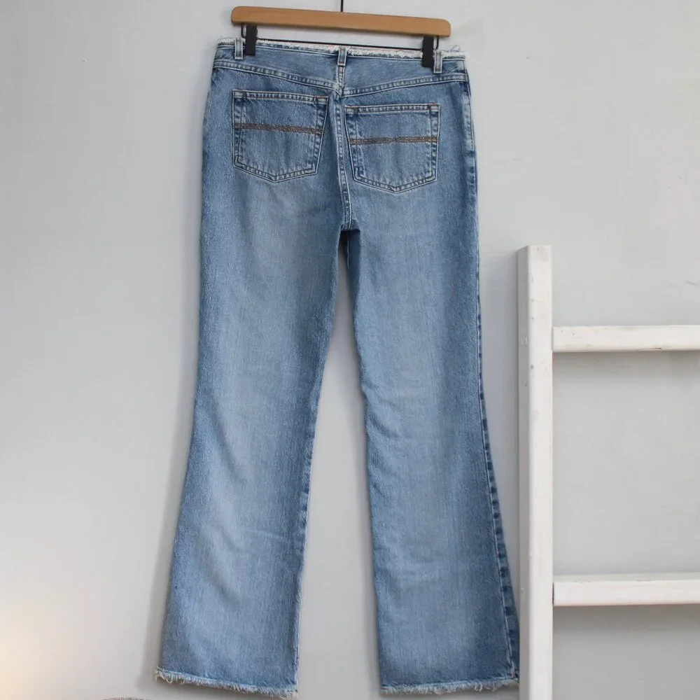 Express Vintage Y2K Light Blue Wash Distressed High-Rise Denim Jeans Size 8 - Picture 2 of 5